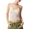 Tanques femininos Mulheres Y2K Lace Cami Tank Tops Sheer Malha Ver através de mangas Crop Top Backless Camisole Bustier Saindo