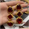 Stud Oorbellen Vintage Middeleeuwse Sieraden Set Voor Vrouwen Liefde Glas Lange Veelzijdige Ladys Verklaring Avondjurk Accessoires Drop Delivery Otef2