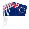 Akcesoria pterozaur 14*21 cm Cook Islands Flag ręczny, Cook Wyspy Hand Trzymanie machających małą flagą Świata Oceanii Dekorowanie Prezenty 50/100pcs