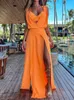 Sexy Vest et Maxi Dres Tenget Summer Women Beach Loose Two Piece Set Lady Patchwork Short Tops Jupe Matching Suit 240315