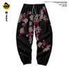 Japansk stil FR -tryck Sweatpants Men Multi Pocket LG Cargo Pant Harajuku Joggger Trousers Streetwear Pants Plus Size 6xl G1AQ#