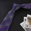 Neck Ties Neck Ties 2020 New Fashion Striped Plaid Mens Tie Red Blue Grey ic Neck Ties Leisure Business Wedding High Quality 7cm Silk Necktie Y240325