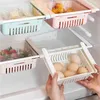 Küche Lagerung Rack Versenkbare Kühlschrank Organizer Regal Kühlschrank Schublade Schicht Box Hause Abtropffläche Zubehör