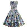 2023 New Women's 50S60s Style Printed Party Dress 936781