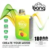 Оригинальный Bang 18000 затяжек Одноразовая вейп-ручка 18k vape 0% 2% 3% 5% Уровень 16 мл предварительно заполненные картриджи стручок 650 мАч перезаряжаемая батарея 12 фловрс коробка торнадо 7k 9k 12k 15k