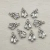 arrival 15x9mm 50pcs Copper Cubic Zirconia Feather shape Charm For Earrings PartsHand Made Earrings Findings Jewelry DIY 240315