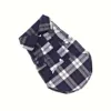 トレンディな快適な格子縞のドッグシャツ春/夏 - 簡単なボタンのデザイン、小さな品種に最適