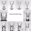 Vingglasögon bägare Crystal Glass Cup Creative Small Cups Party Drinking Charmig tjock botten Transparent Drinkware Drop Delivery Hom Dhqhs