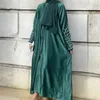 Vêtements ethniques 2024 Couleur unie Robe perlée à la main Robe musulmane Ouverte Abaya Cardigan avec ceinture Femmes Islam Kimono Femme Musulmane