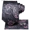 Stropdassen Hi-Tie Elegent Zijden Heren Stropdas Set Hanky Manchetknopen Set Stropdassen Voor Mannen Luxe Paisley Goud Rood Groen Luxe Bruiloft Stropdas Y240325