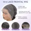 Eawwii Pruik Menselijk 13X4 Lace Front Korte Bob Pruiken voor Vrouwen Lijmloos met babyhaar Recht Natuurlijk Zwart 8 Inch