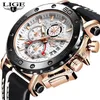 Najlepsze marka Lige Men Watches Fashion Sport Skórzane zegarek męskie Data Wodoodporna kwarc Chronograf Relogio Masculino Box 210310291c