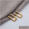 Bedel Geometrische Gouden Oorbellen Rechthoekig Dames Metaal Titanium Staal Nieuwe Trendy Sieraden Drop Levering Dhksx Otz6M