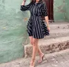 Casual Dresses Fashion 2024 Summer Sexy For Women Elegant Classic Black And White Striped Printed Long Sleeved Women's Dress