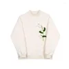 Herren Hoodies Sweatshirts Männer Herbst Winter Verdicken 3D Stoff Gestrickte Blume Plover Sweatshirt Männliche Frauen Streetwear Mode Lose Kapuze Otajm