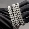 Produit Collier de bijoux fin 10 mm 12 mm Hip Hop Iced Out 2 Row Diamond Moisanite Cuban Link Chains