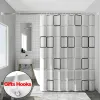 Vorhänge Badezimmer-Duschvorhänge mit Haken, wasserdicht und schimmelresistent, langlebige Badezimmer-Abtrennungen, PE-EVA-Duschvorhänge aus Selfcrop-Stoff