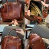 Evening Bags 2024 Winter Autumn Big Capacity Retro Tote Vegetable Tanned Cowhide Leather Women's Handbag Green Yellow Quality Shoulder Bag