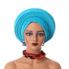 Etniska kläder 2024 Afrikanska huvudturban Nigeria Auto Gele Head Wraps Women's Cap Wedding Geles Muslim Bonnet