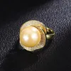 Collana orecchini set EYER gioielleria raffinata CZ zirconi perle naturali imposta anello dorato per regali da donna