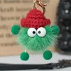 Nyckelringar Söt Elf Mink Hair Small Coal Ball Car Keychain Handsewn Multi Color Wool Hat With Soft Touch Pinching Pressure Reducing Doll