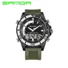 2018 Sanda Brand Chock Watch 3Atm Militärstil Herrens digitala silikonmän utomhussportklockor Multicolor Relogio Masculi160w