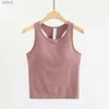 Lu Align Lemons Yoga Vest with Women Tank Tops Fitness Sleeveless Cami Sports Shirts Slim Ribbed Running Gym Built in Bra Top Blouses 92AL
