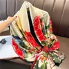 Sarongs Silk Scarf Womens Châle châle à la mode Fleur Fleur printemps et soleil Sunshine Beach Châle Châle climatisé Couche 24325