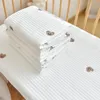 Baby Fitted Sheet Bed Crib 60x12070x130 Cotton Quilted born Boys Girls Diaper Mattress Protector Cover Bedding Set 240313