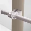 Duş perdeleri 2 adet ayarlanabilir perde çubuk klips kendi kendine yapışkan kümes kanca tutucu duvar braketi tırnaksız asılı
