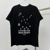 2024SSヴィンテージブラックホワイトティーメンズ女性Tシャツ特大グラフィックプリント半袖Tシャツ