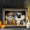 Calligraphie personnalité animal de compagnie Photo personnalisée affiche imprime décor à la maison drôle animaux royaux chien chat en costume personnalisé toile peinture mur Art