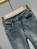 Jeans pour femmes perles strass pour femmes 2024 tendance printemps élastique taille haute coupe mince minceur mode européenne bootleg pantalon