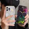 携帯電話のケース3Dスカルゴーストフェイス電話ケースiPhone 14 15 promax 11 12 13 pro max plus fashionホローヒート散逸めっきスリムカバーH240326