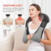 Shiatsu Back Shoulder and Neck Massager Electric Full Body Massage to Legs Muscles Tissue Deep Kneading Heating Pillow 240313