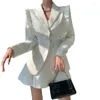 Two Piece Dress Elegant Autumn White Short Mini Bodycon Suit Skirt Single-breasted Blazer Coat 2 Pieces Suits Work Business Women Jacket Set