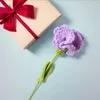 Fleurs décoratives au Crochet, œillet tissé à la main, fleur exquise, fausse esthétique pour la fête des mères, anniversaire