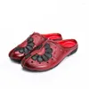 Casual Shoes MVVJKE Women Flat Genuine Leather Hand-made Ladies Cow Yellow/Gray/red Flats