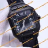 Wysokiej jakości azjatycki automatyczny zegarek 39 8 mm męski zegarek czarny rzymski tarcz czarny skórzany pasek szafirowy szklany składany klamra cale243k