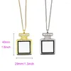 Pendentif Colliers Parfums Bouteille Collier Sublimation Blancs Po Transfert Impression Couple Bijoux Party Favor Craft