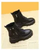 Boots Women's New Koreanバージョンに加えて、ベルベットの秋と冬のサイズのコットンシューズMartin Bootsが厚く溶けたブーツを増やしました。