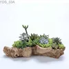 Planters krukor Artificial Driftwood Flower Pots harts saftiga växtkruka Rustik kaktusbehållare Planter Skulpturstam Stump Log Dekor 240325