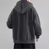 Spring and Automne Mens Color Color Cardigan Hoodies Sweetshirt Casual Loose Male Hooded Vêtements d'extérieur Top 240312