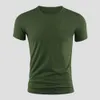 Summer Men's Short Sleeve T-Shirt Basis Plain Casual Gym Muskel Crew Neck T-shirts Slim Fit Tops Tee Clothing for Man O8DK#