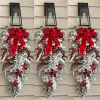 Ghirlande floccate in PVC Decorazione natalizia Ghirlanda di fiori Vite appesa Ghirlanda Artigianato artificiale Albero Porta Casa Arte Navidad Decorazioni natalizie