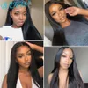 Perruque Lace Frontal Wig naturelle lisse, cheveux de bébé, couleur naturelle, 13x6, 34 pouces, 4x4, fermeture transparente, pour femmes noires