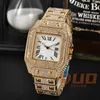 Houd echt Pass diamanttest Moissanite horloge Volledige diamant Iced out Designer Klassiek Hiphophorloge Luxe sieradenhorloge Saffierspiegel Hoge kwaliteit Origineel Met doos