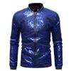 Shiny paljetter Sparkle Bomber Jacket Men 2023 Nyaste guldglitter randiga dragkedja Mensjackor och rockar Party Dance Show Clothes H0fn#