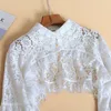 En dentelle à manches longues Fake Coll Coll Shirt blanc collier détachable Fake Femmes Vintage Lace Medames Faux Collier de chemisier Half Shirt 240314