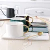 Muggar Creative Gold Scandinavian Ceramic Coffee Cup Set Breakfast Plate Mugg Printing